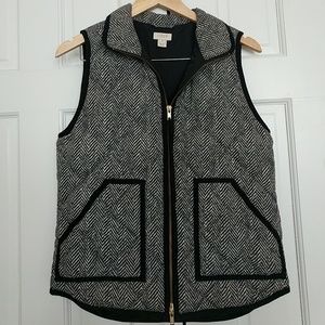 Jcrew herringbone down puffer vest
